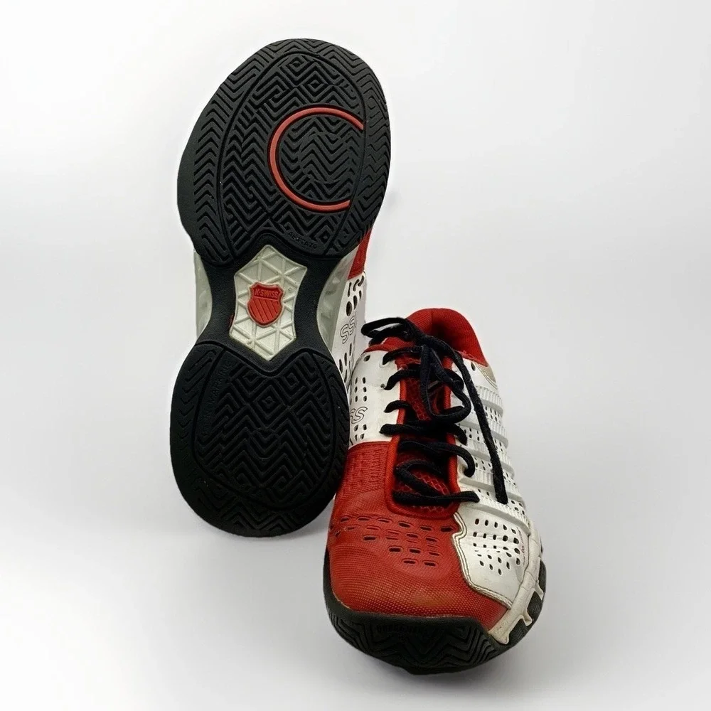 K-Swiss Men's Varsity Low Tennis Shoes - Red, White, Black Size 5‎ *